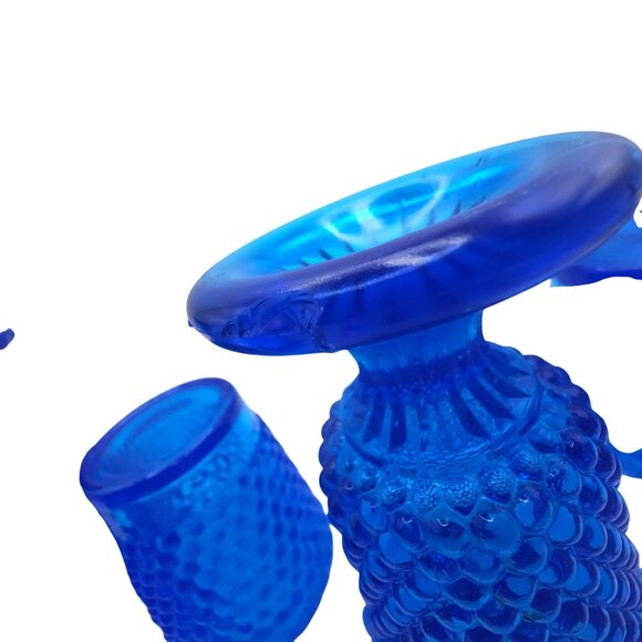 Hobnail Cobalt Blue Glass Votive Candle Holders Mixed Set Of 5 - Picture 9 of 15